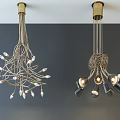Modern Abstract Chandeliers with Branch Like Metal Structure and LED Bulbs