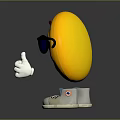 Yellow Smiley Emoji Character Wearing Sunglasses With White Hands Gray Shoes Waving Thumbs Up