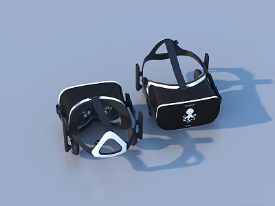 Black VR Headsets With White Details And Stylish Design For Daily Use 3d model
