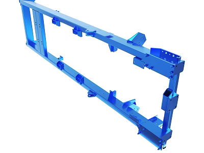Blue Industrial Metal Frame With Structural Components And Heavy Duty Design 3d model