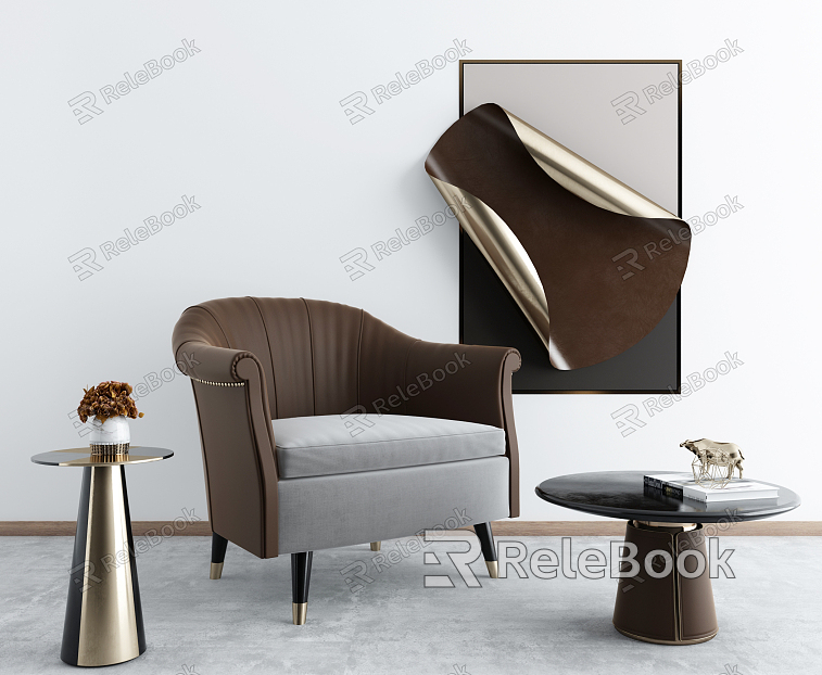 Light Luxury Single Person Sofa Single Chair Sofa Coffee Table model