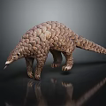 Realistic Pangolin Model With Detailed Armored Scales And Surface Reflection 3d model
