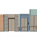 Various Modern Elevator Designs With Different Exterior Panels And Door Styles