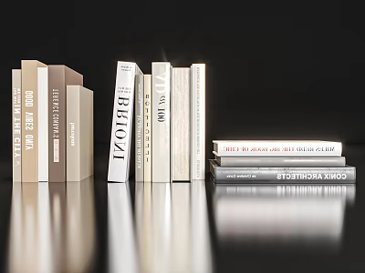 Decorative Book Shaped Ornament Set For Modern Home Shelf Decoration 3d model