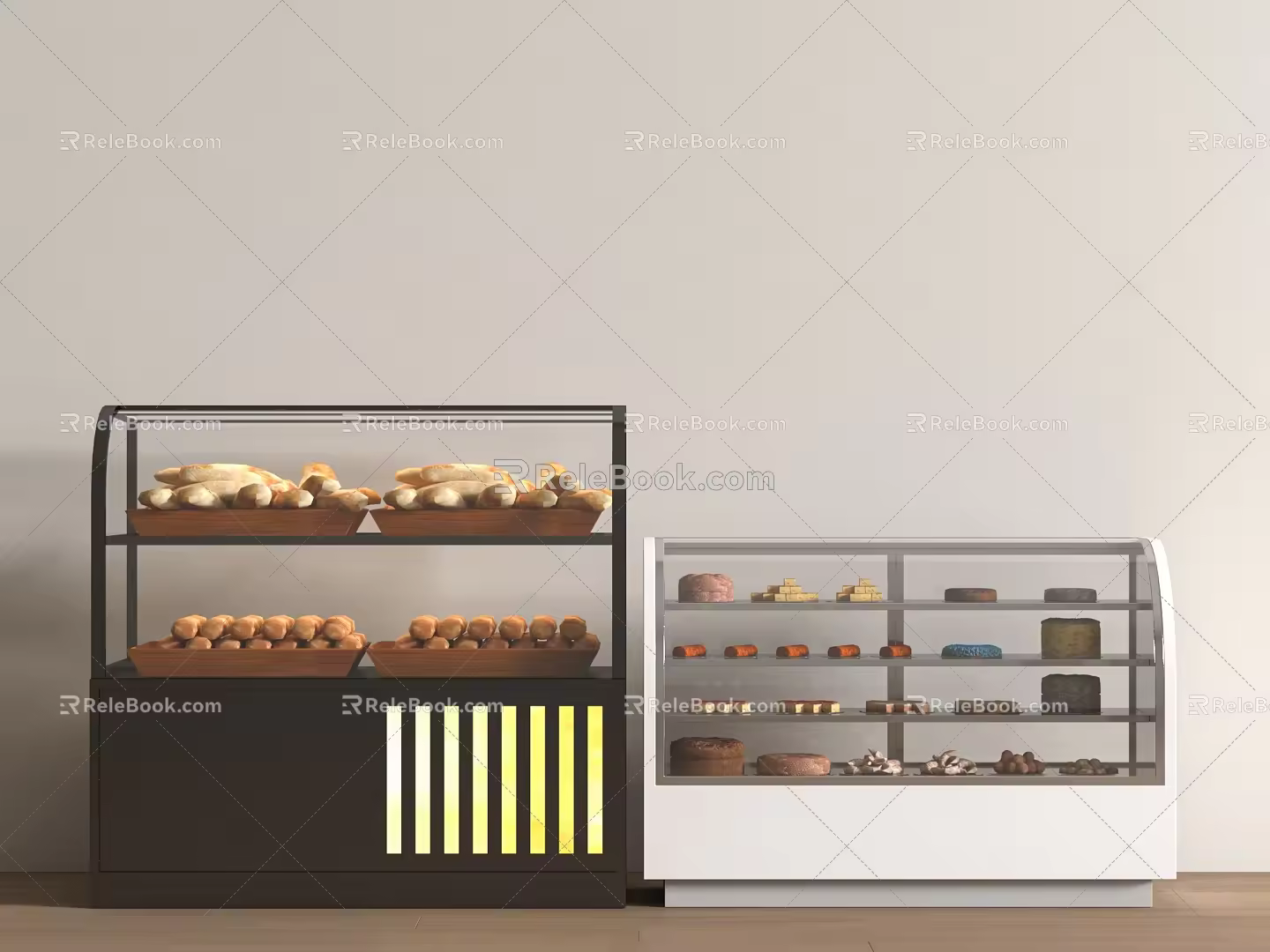 Bakery Shelf Sweet Shop Shelf Bakery Display Cabinet Sweet Shop Display Cabinet 3d model
