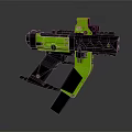 Green And Black Tactical Weapon With Modular Structure And Ergonomic Grip 3d model