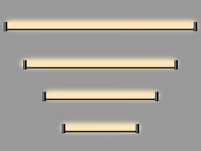 Modern Wall Lamps With Sleek Metal Frame And Various Lengths For Indoor Lighting 3d model