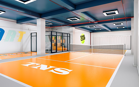 Modern Tennis Hall Indoor Children's Physical Training Tennis Hall 3d model