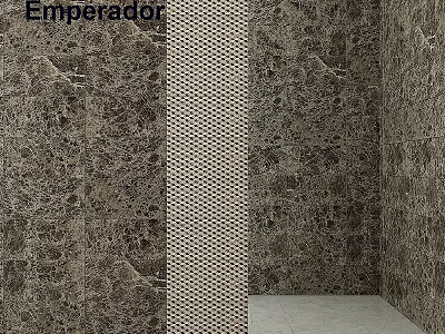 Decorative Emperador Marble Wall Component With Grid Pattern And Textured Finish 3d model