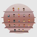 Decorative Figure Cabinet With Multiple Shelves Displaying Various Character Figurines 3d model
