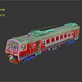 Red And Silver Train Model With Multiple Carriages HXD Front On Dark Background Reflection