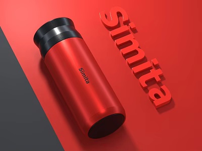 Simita Red Digital Power Bank For Mobile Devices With Modern Sleek Design 3d model