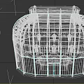 Decorative Metal Birdcage Structure With Intricate Ironwork Design And Black Top