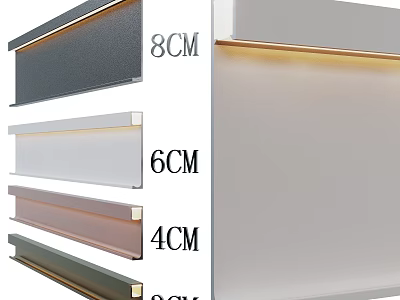 Modern Decorative Lines In 8CM 6CM 4CM Sizes For Interior Design 3d model