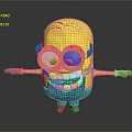 Cheerful Minion Character From Despicable Me With Yellow Body Silver Goggles And Open Arms