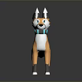 3D Cartoon Fox Character With Orange Fur White Tipped Ears Blue Eyes And Turquoise Scarf