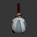 Transparent Glass Decorative Bottle Featuring Blue Liquid Cork Stopper And Red Hanging Cord