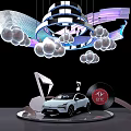Cloud platform display 3d model