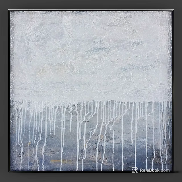 Modern Picture Frame With Abstract Artwork And Textured Edge Design 3d model