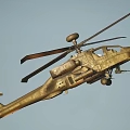 Military Attack Helicopter With Rotors Cockpit Weapon Systems Landing Gear And Camouflage Paint