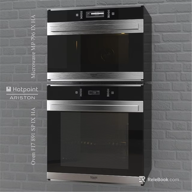 Sleek Black Built In Microwave And Oven Appliances For Modern Kitchen 3d model 