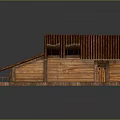 Wooden Cabin Exterior Architecture With Red Tiled Roof And Sloped Design