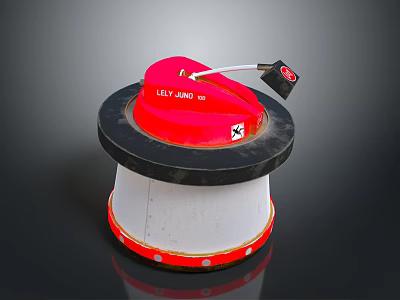 LEI JING Game Character Prop Featuring Red Device Star Emblem Black Base And Connector 3d model