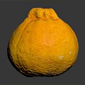 Ripe Orange Citrus Fruit With Wrinkled Skin On Black Reflective Surface
