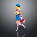 3D Game Character With Blonde Hair Blue Hat And Sailor Style Uniform Holding Lifebuoy