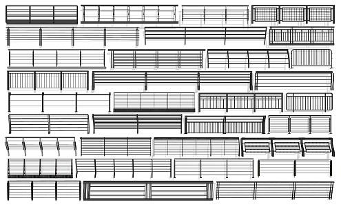 Modern Railing Iron Railing Stainless Steel Wire Railing Combination 3d model