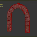 Natural Stone Archway Made Of Gray Blocks With Mossy Edges And Arched Shape
