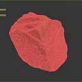 Natural Red Stone Block With Orange Veins And Textured Surface 3d model