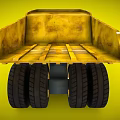 Large Yellow Dump Truck With Big Tires Cab And Ladder Structure