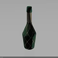 Green Bottle With Beige Netting Wrap And Green Cap For Daily Use