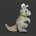 Adorable Fluffy Light Brown Standing Stuffed Kangaroo Doll Toy