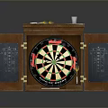 High Quality Darts Set With Wooden Cabinet Dartboard And Scoreboards For Game Room