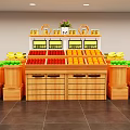 Supermarket Shelf Fruit and Vegetable Rack Fruit and Vegetable Rack Fresh Area Scene Pile Heap Wenchuang Department Store 3d model