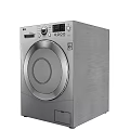 Modern White Front Loading Washing Machine With LED Display And Control Panel