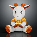Goat Shaped Plush Kids Furniture Chair With Yellow Patterned Design And Soft Material