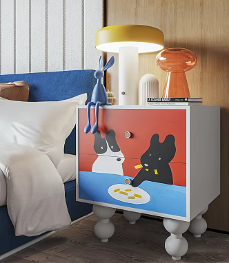 French Middle Ages Bedside Cabinet Children's Bedside Cabinet Cartoon Bedside Cabinet Square Bedside Cabinet Italian Style Bedside Cabinet 3d model