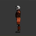 Orange Full Body Spacesuit With Brown Vest Helmet Gloves And Boots
