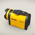 Kodak Yellow Digital Camera With Compact Design Display Screen And Lens 3d model