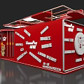 Red Playground Building With Fun Facilities And Architectural Design Elements 3d model