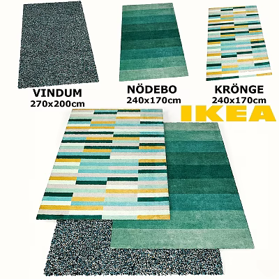 IKEA Square Rugs VINDUM NÖDEBO KRÖNGE With Striped Patterns And Sizes 270x200cm 240x170cm 3d model