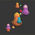 Vibrant Decorative Wavy Furniture Base With Colorful Rubber Ducks And Balls
