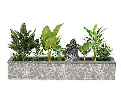 Modern potted flower bed flower bowl 3d model