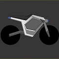 Modern Minimalist Motorcycle With Silver Frame Black Seat And Blue Accents