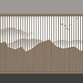 Partition wall background wall grid landscape wall 3d model