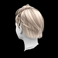 Game and Movie Character 3D Model With Blonde Short Hair And White Head