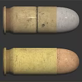 Two Brass Copper Bullets One Floating And One On Black Surface With Reflection